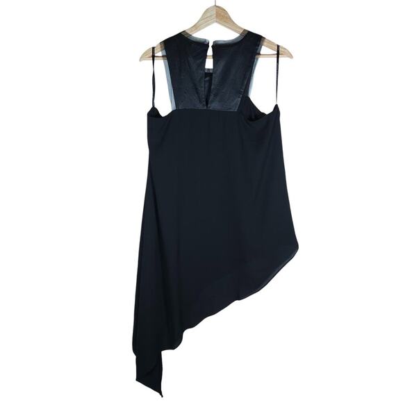 Atina Cristina Womens Tank Top M Black Asymmetrical Sheer Mesh Y2K Gothic Chic - Picture 6 of 15